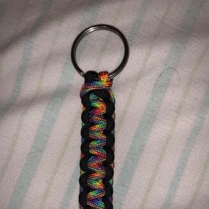 Rainbow and black Key Chain Tab